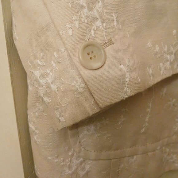 Liz Claiborne Women's Button Front Linen Blend Blazer In Large - Picture 4 of 5